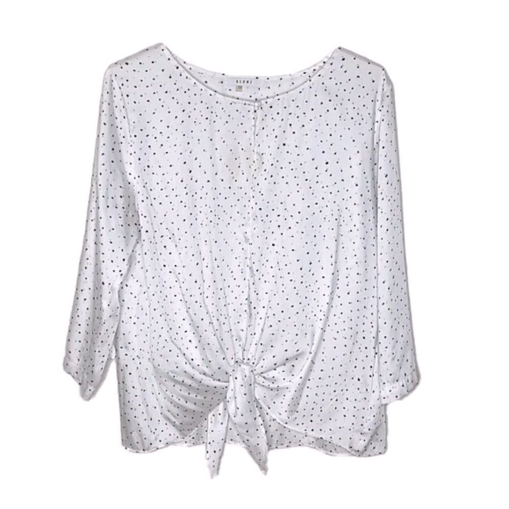 Sioni White Blouse with Black Dots